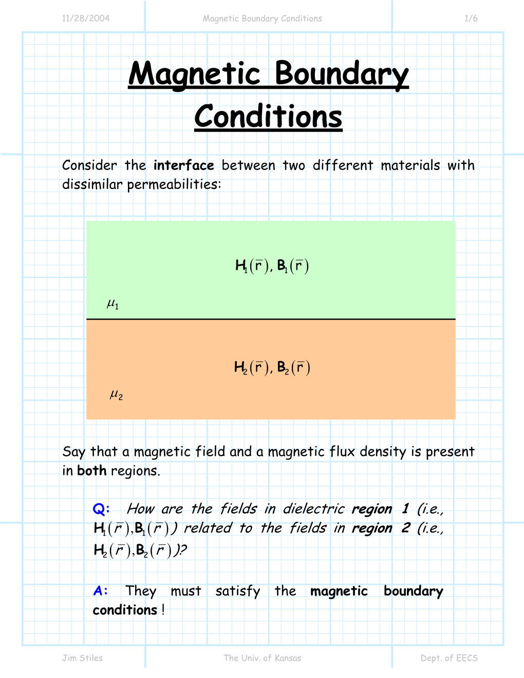 Magnetic Boundary Conditions 1/6