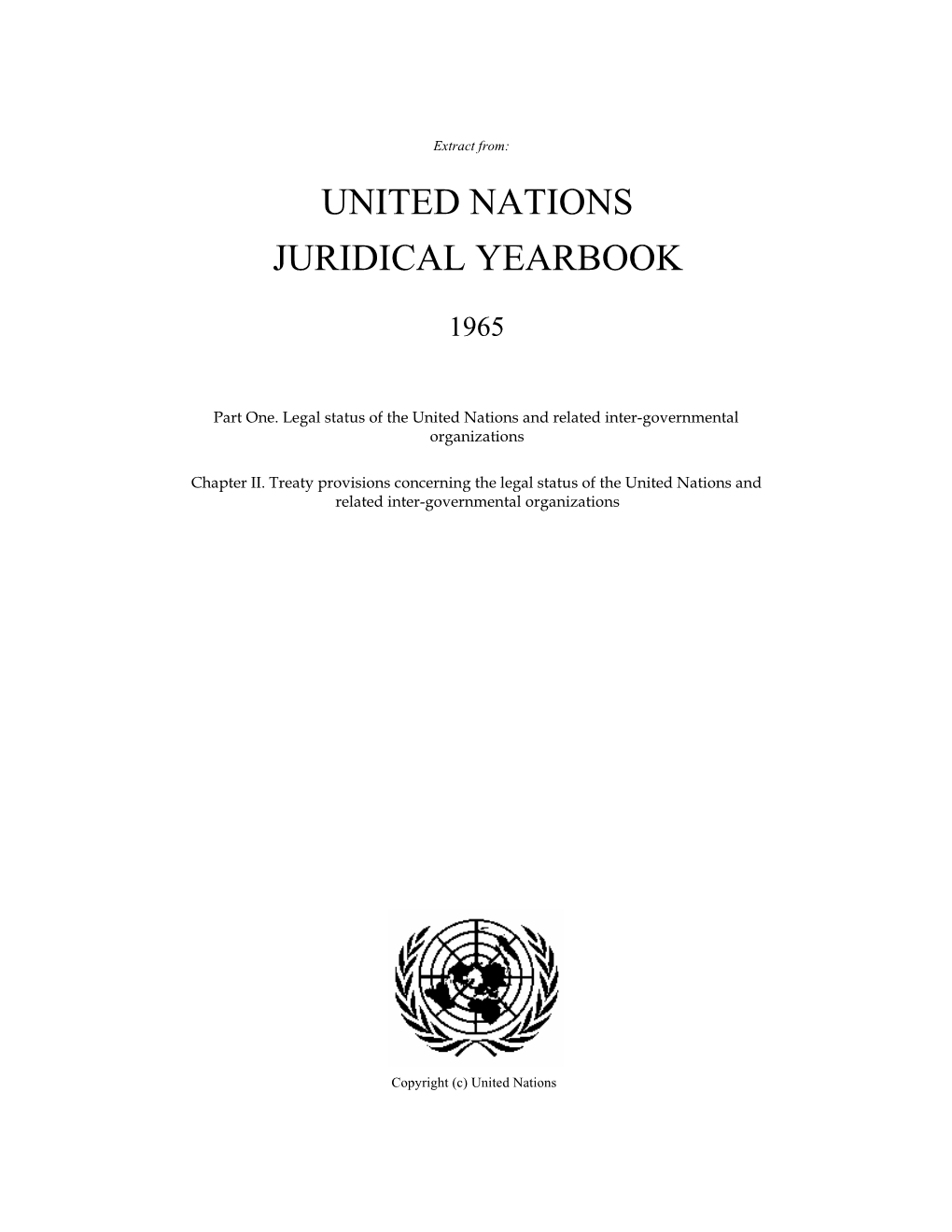 United Nations Juridical Yearbook, 1965