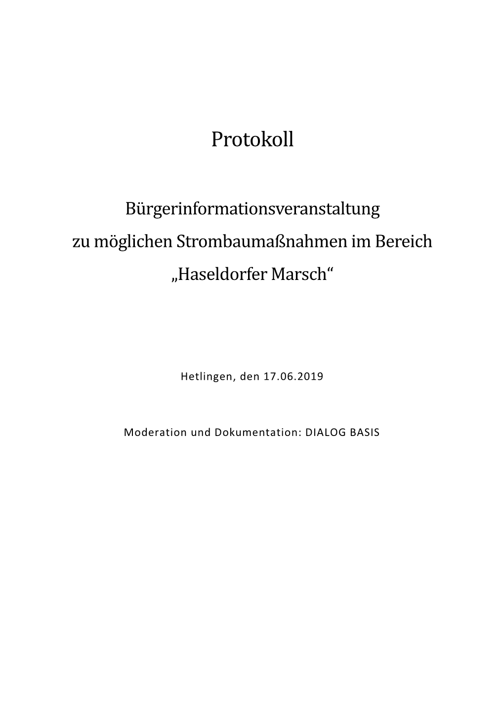 Protokoll Der Bürgerinformationsveranstaltung