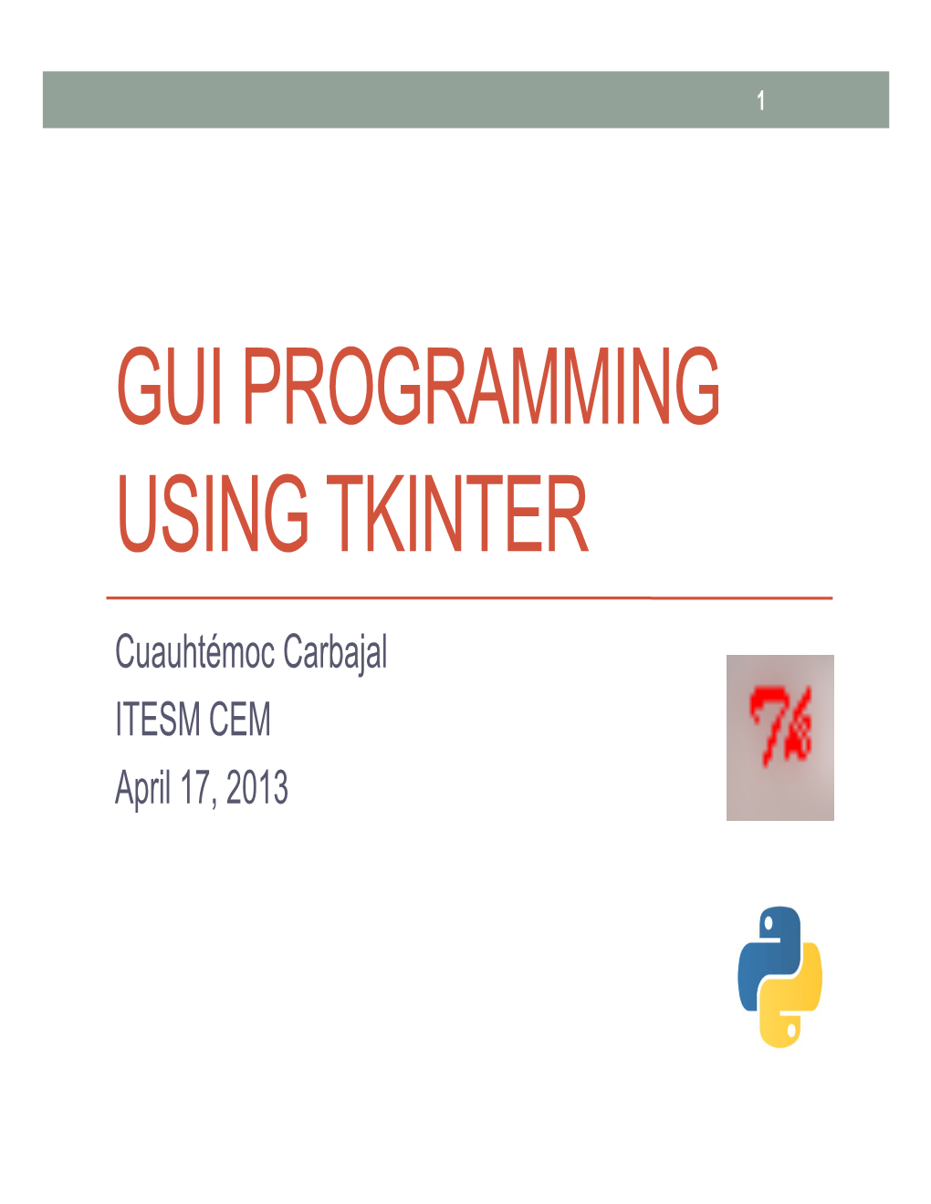 Gui Programming Using Tkinter