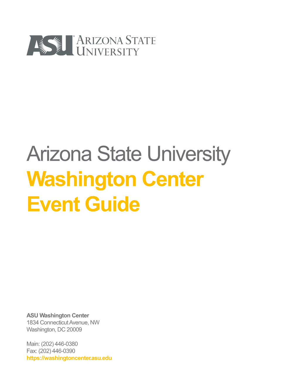 Arizona State University Washington Center Event Guide