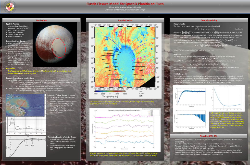 Motivation Sputnik Planitia Flexural Modeling Plans for GEOL