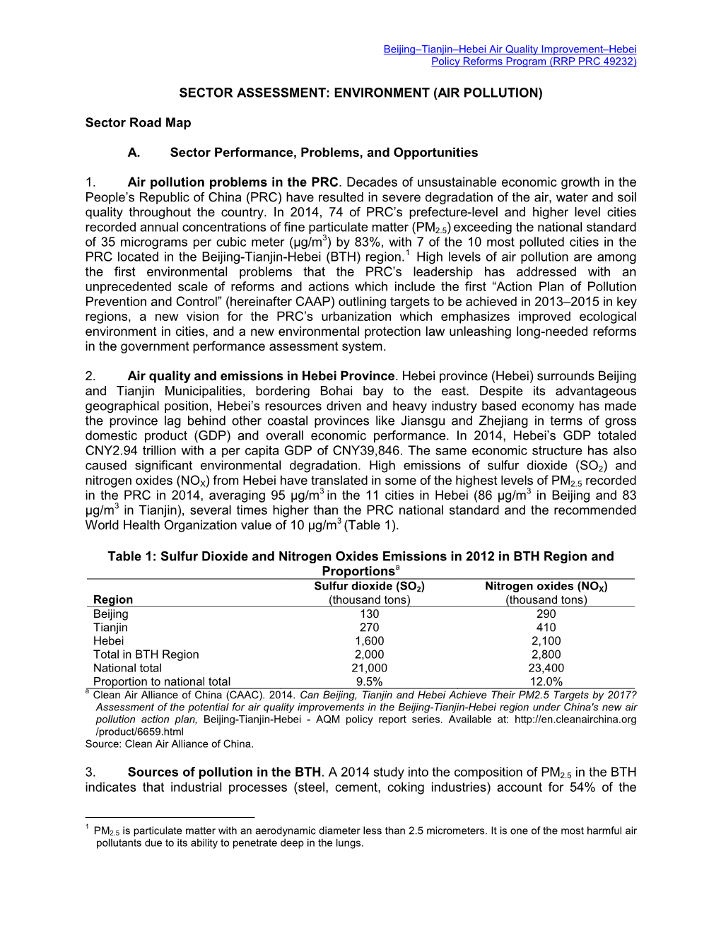 49232-001: Beijing-Tianjin-Hebei Air Quality Improvement Program