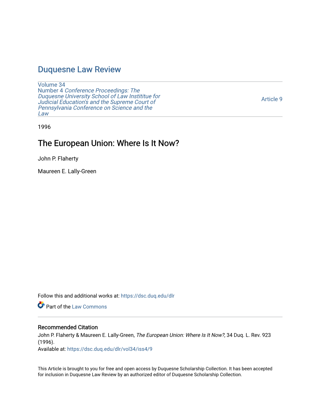 The European Union: Where Is It Now?