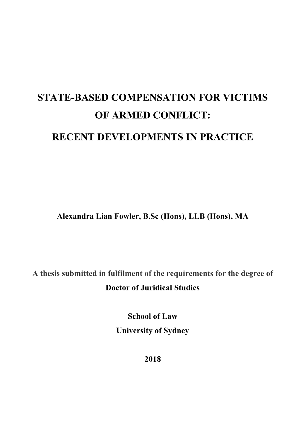 State-Based Compensation for Victims of Armed Conflict