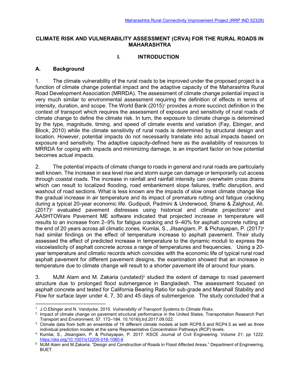 Maharashtra Rural Connectivity Improvement Project: Climate Risk