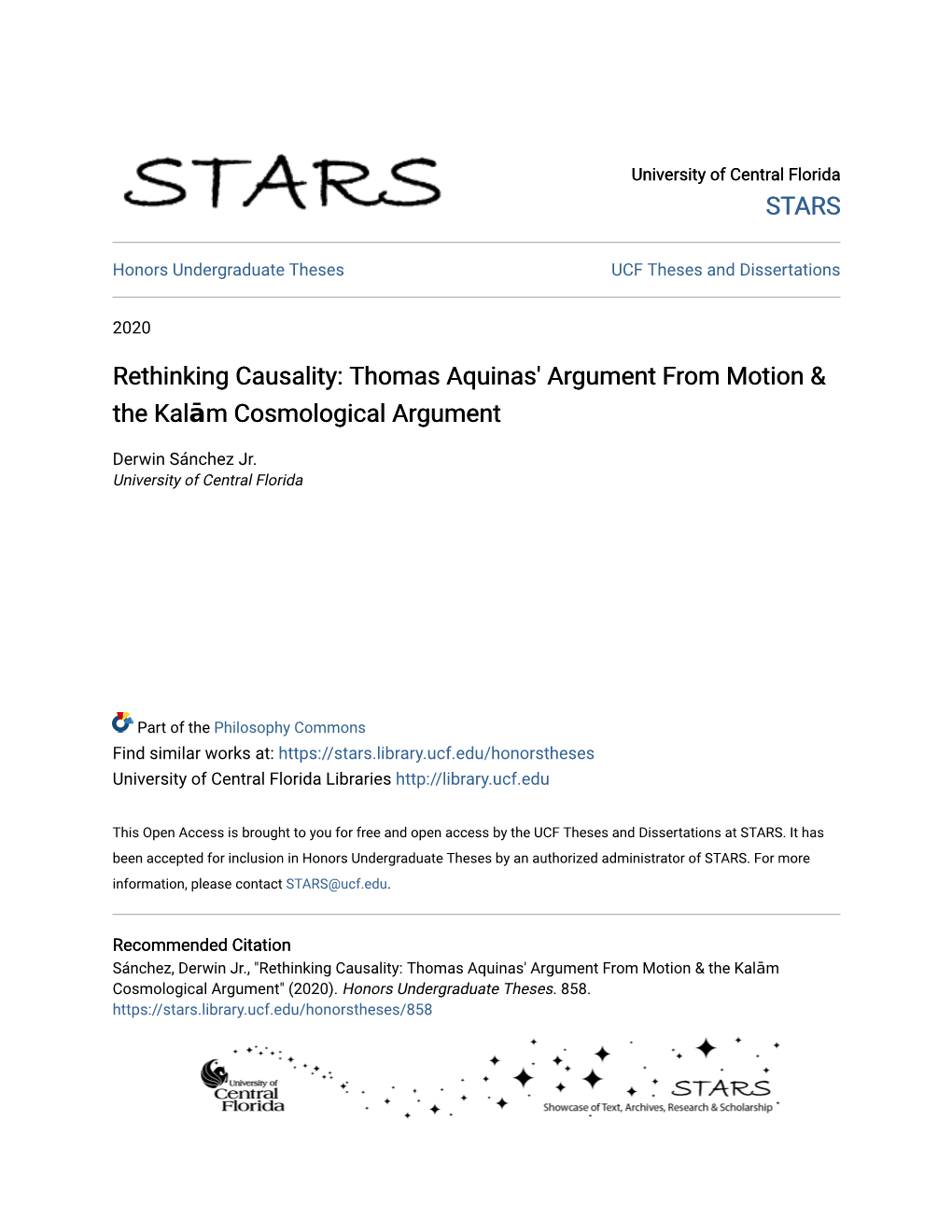 Thomas Aquinas' Argument from Motion & the Kalām Cosmological