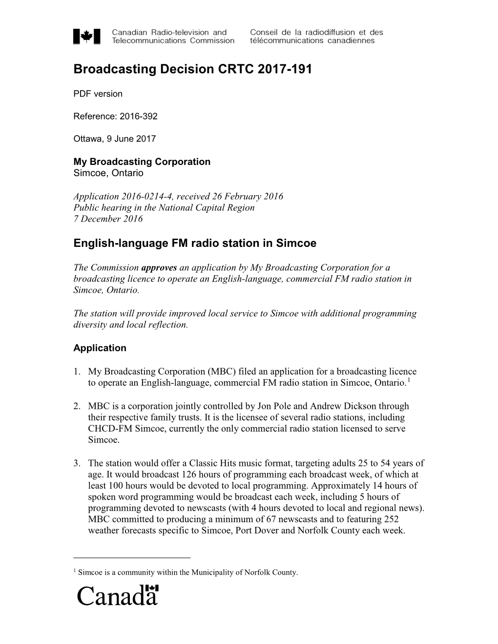 Broadcasting Decision CRTC 2011-Xx