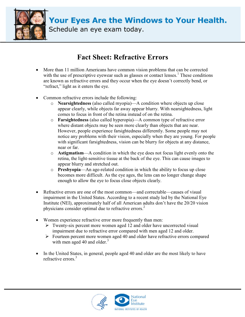 Fact Sheet: Refractive Errors