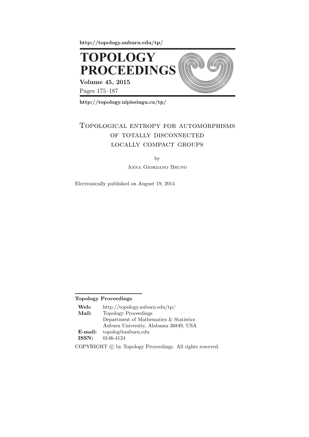 Topological Entropy for Automorphisms of Totally Disconnected Locally Compact Groups