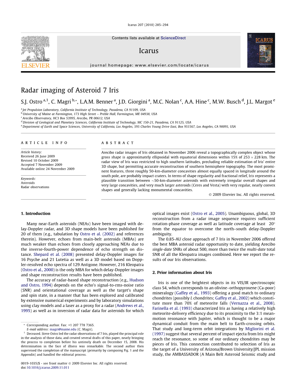 Radar Imaging of Asteroid 7 Iris