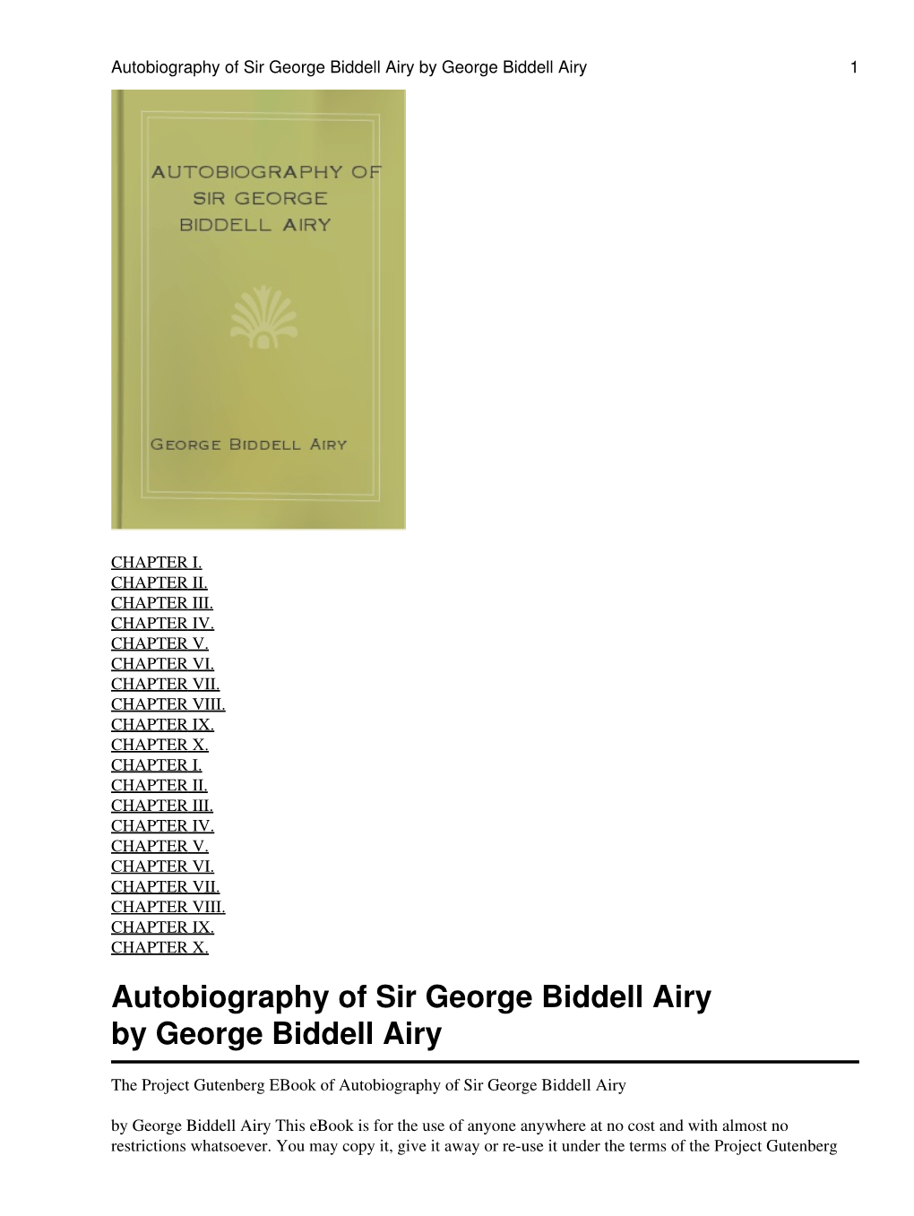 Autobiography of Sir George Biddell Airy by George Biddell Airy 1