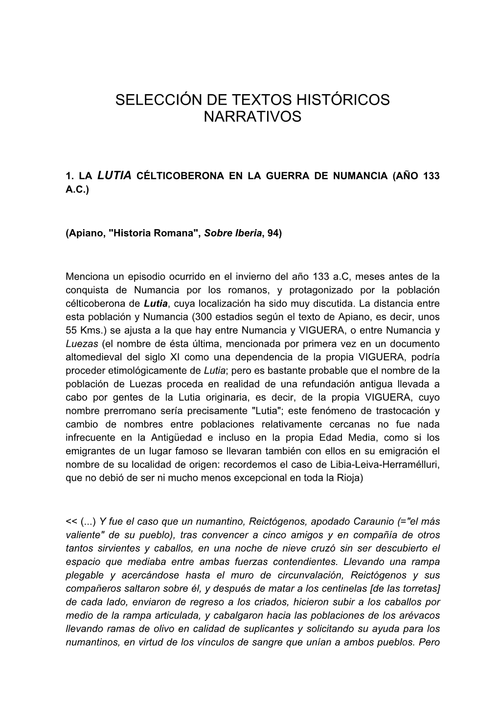 Selección De Textos Históricos Narrativos