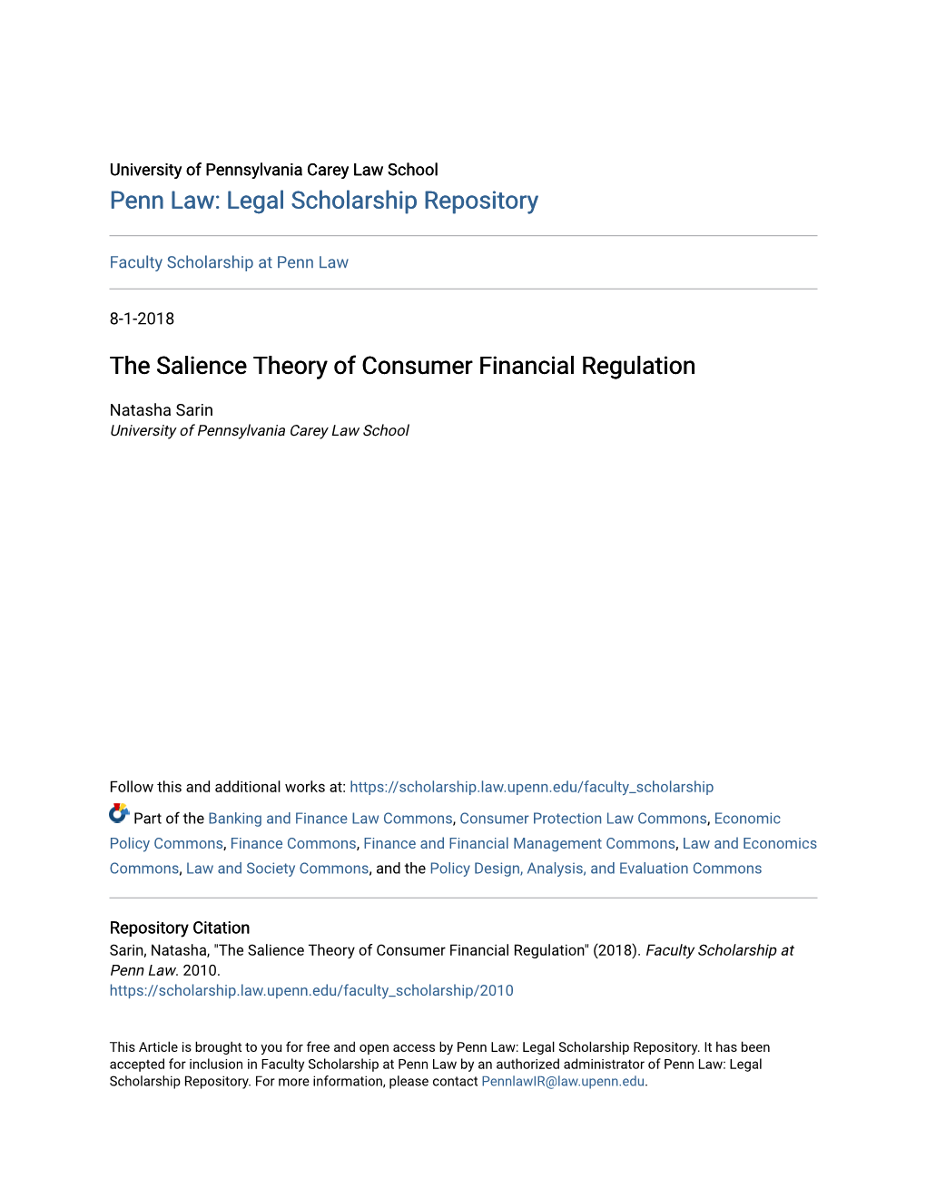 The Salience Theory of Consumer Financial Regulation