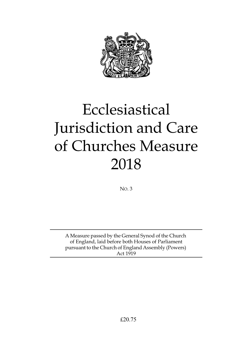 Ecclesiastical Jurisdiction and Care of Churches Measure 2018