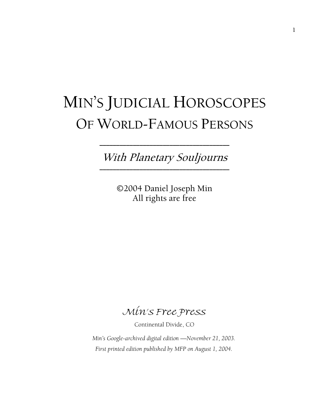 Min's Judicial Horoscopes.Pdf