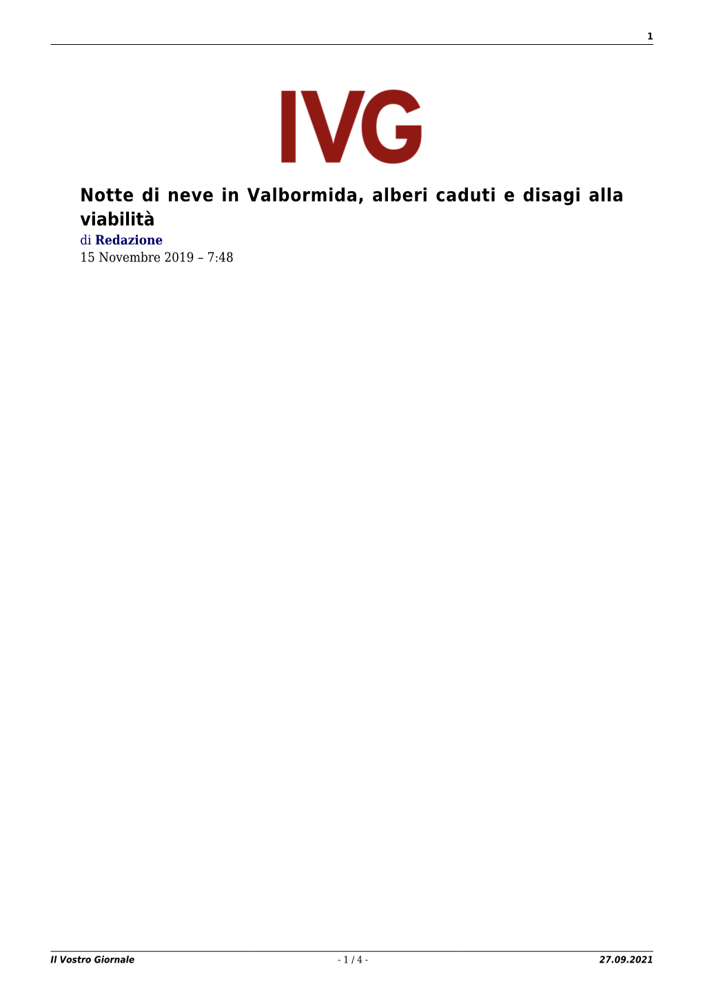 Il Vostro Giornale - 1 / 4 - 27.09.2021 2