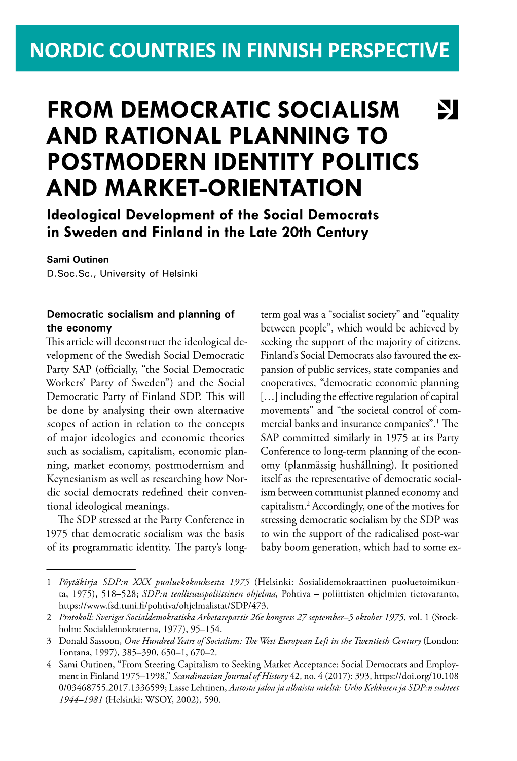 From Democratic Socialism and Rational Planning To