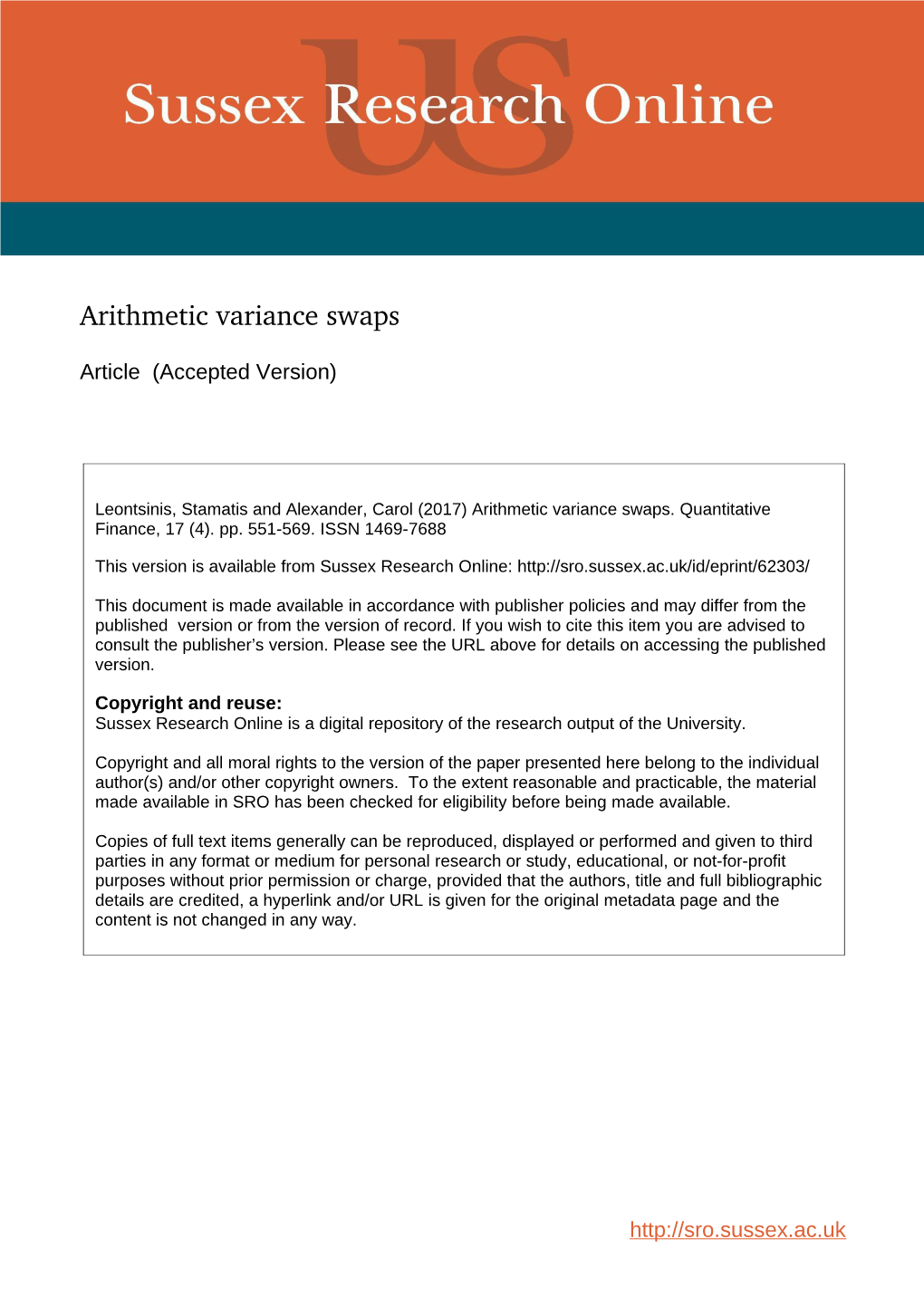 Arithmetic Variance Swaps