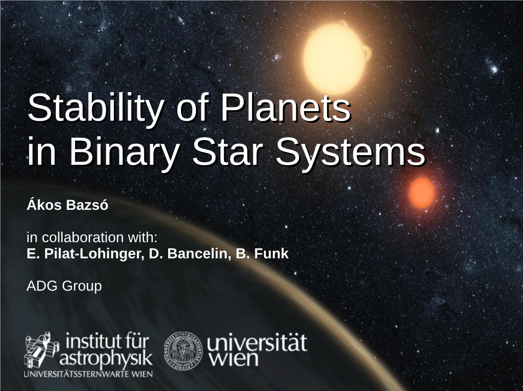 Stability of Planets in Binary Star Systems