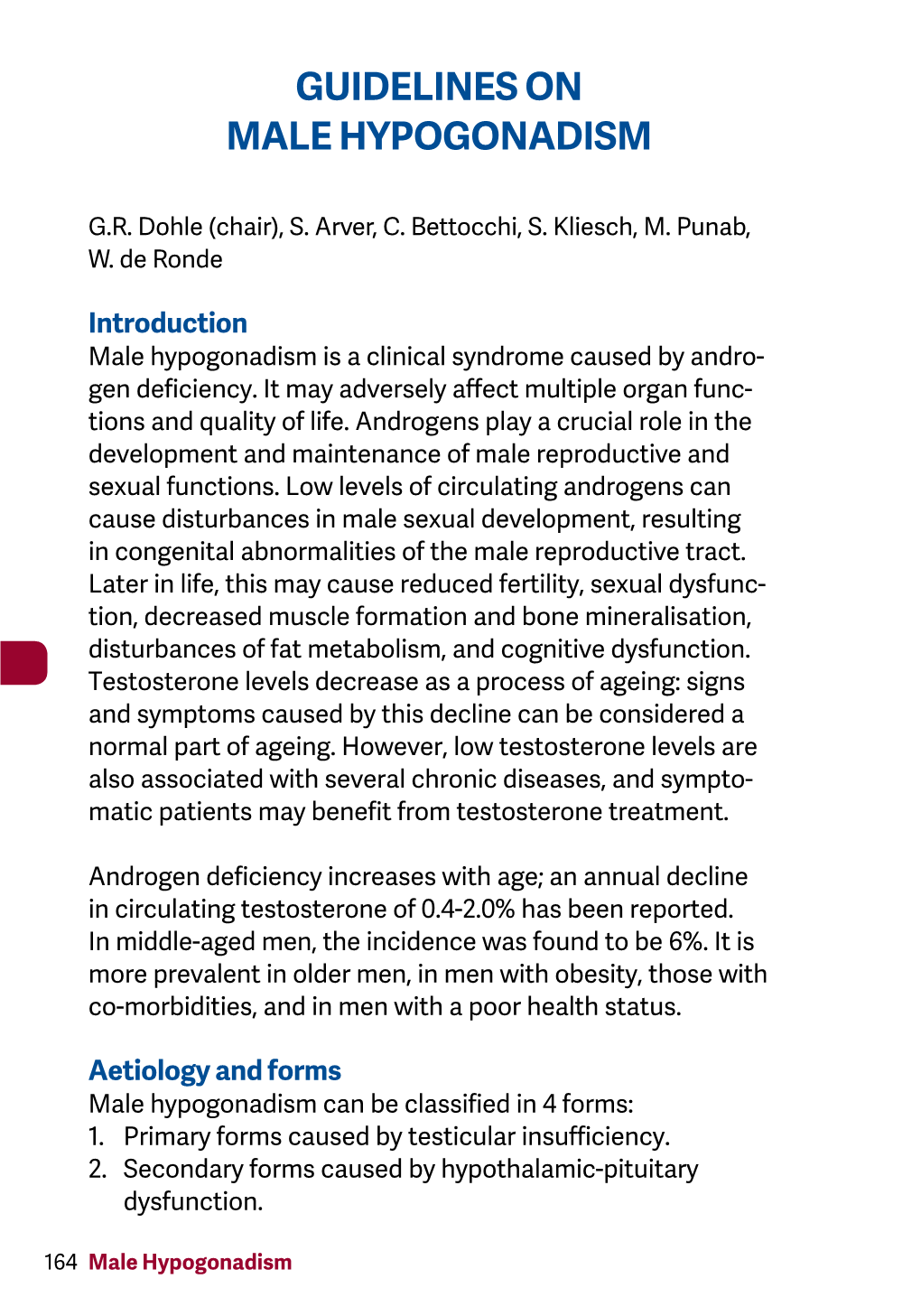 EAU Pocket Guidelines on Male Hypogonadism 2013