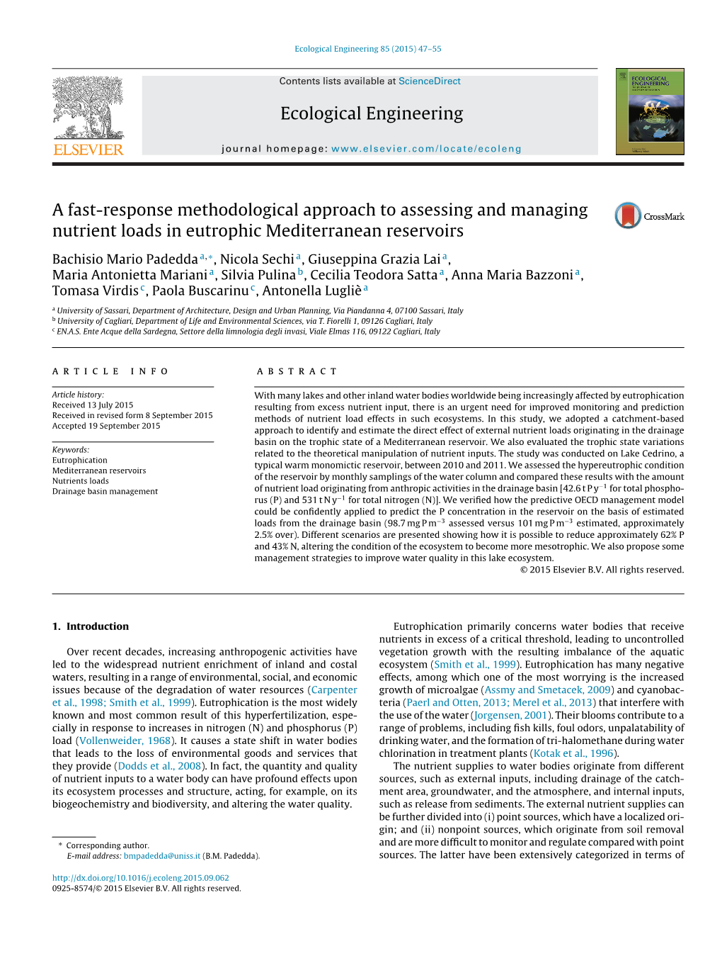 A Fast-Response Methodological Approach to Assessing and Managing