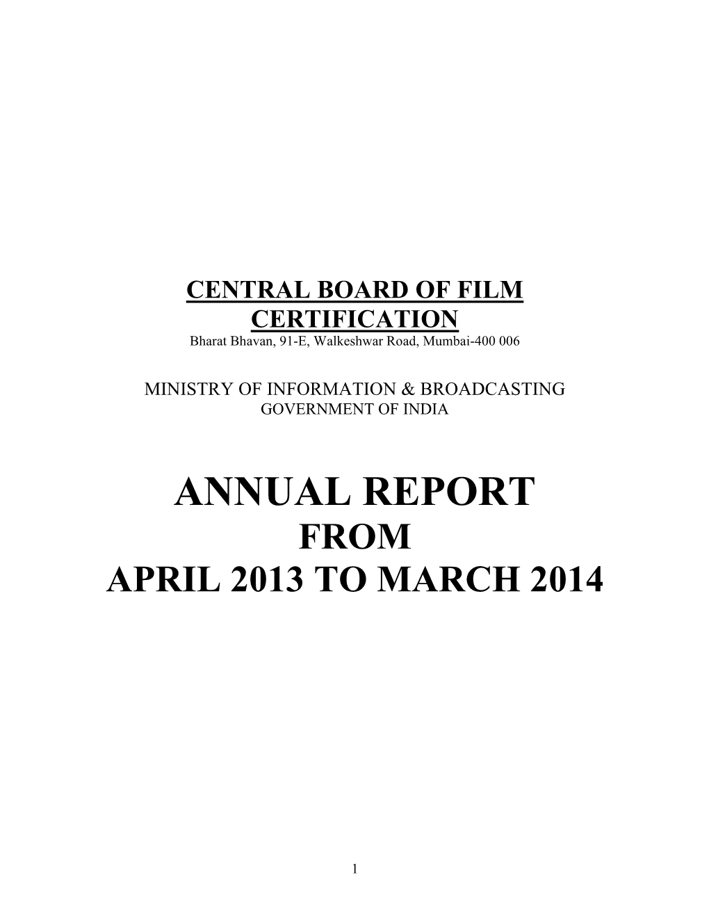 Annual Report from April 2013 to March 2014