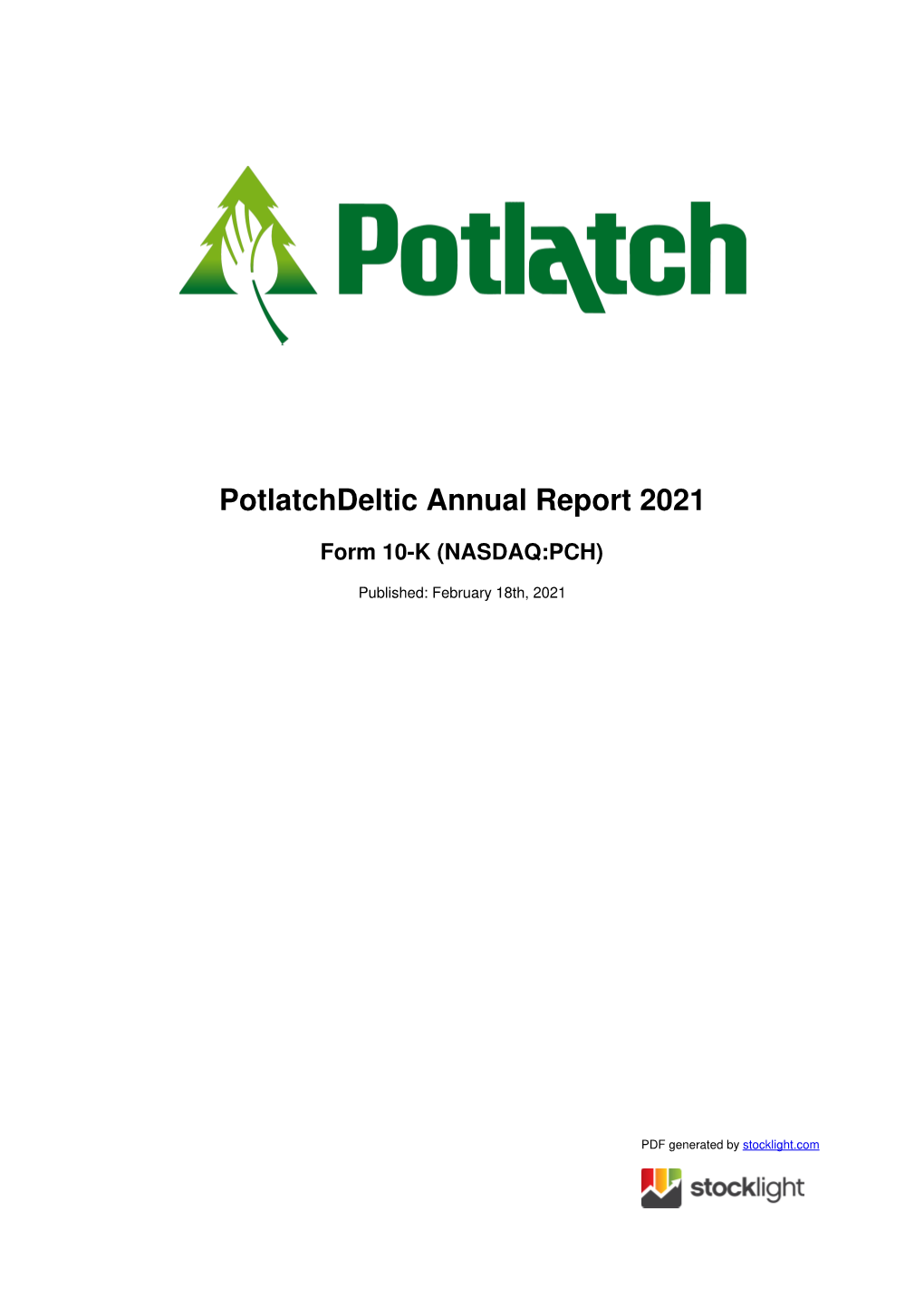 Potlatchdeltic Annual Report 2021
