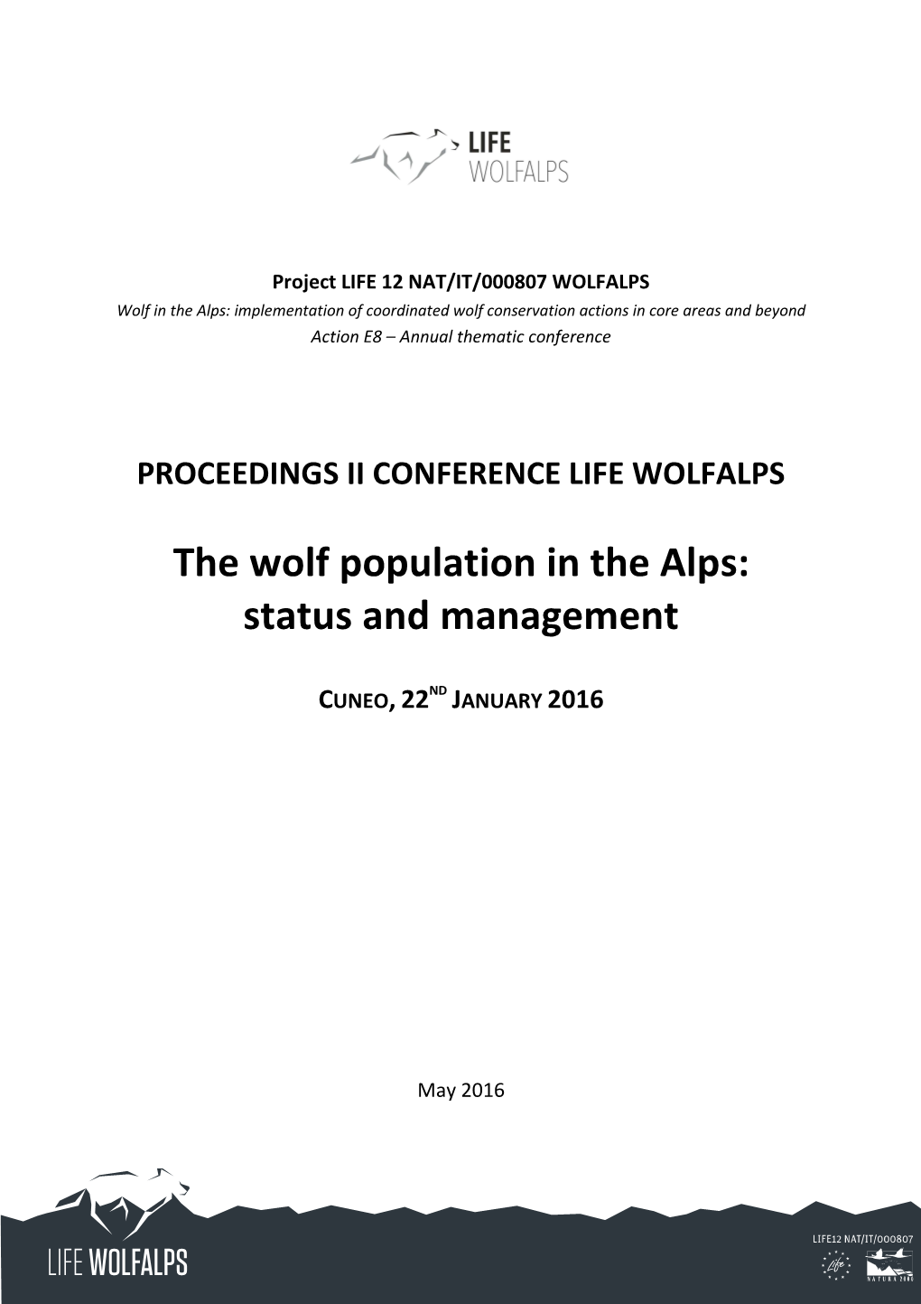 The Wolf Population in the Alps: Status and Management
