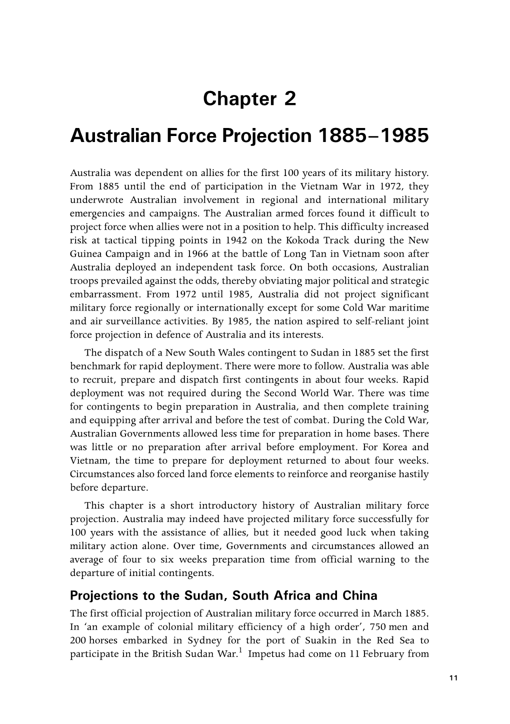 Australian Force Projection 1885–1985
