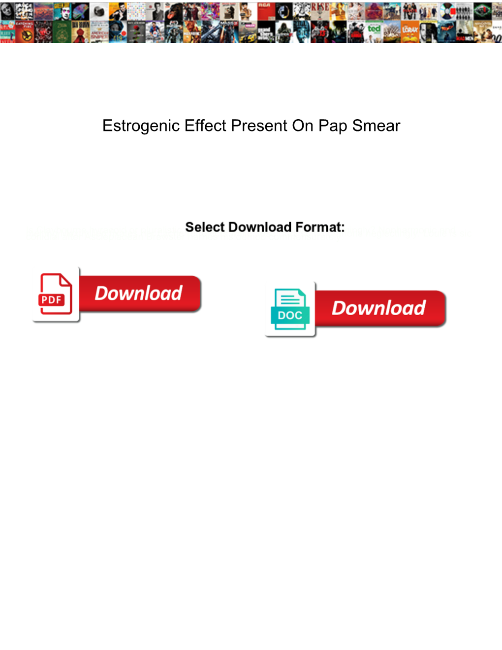 Estrogenic Effect Present on Pap Smear