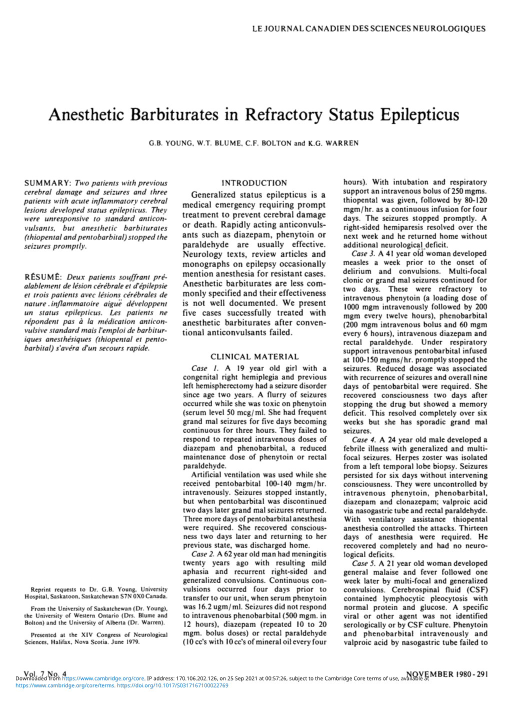 Anesthetic Barbiturates in Refractory Status Epilepticus