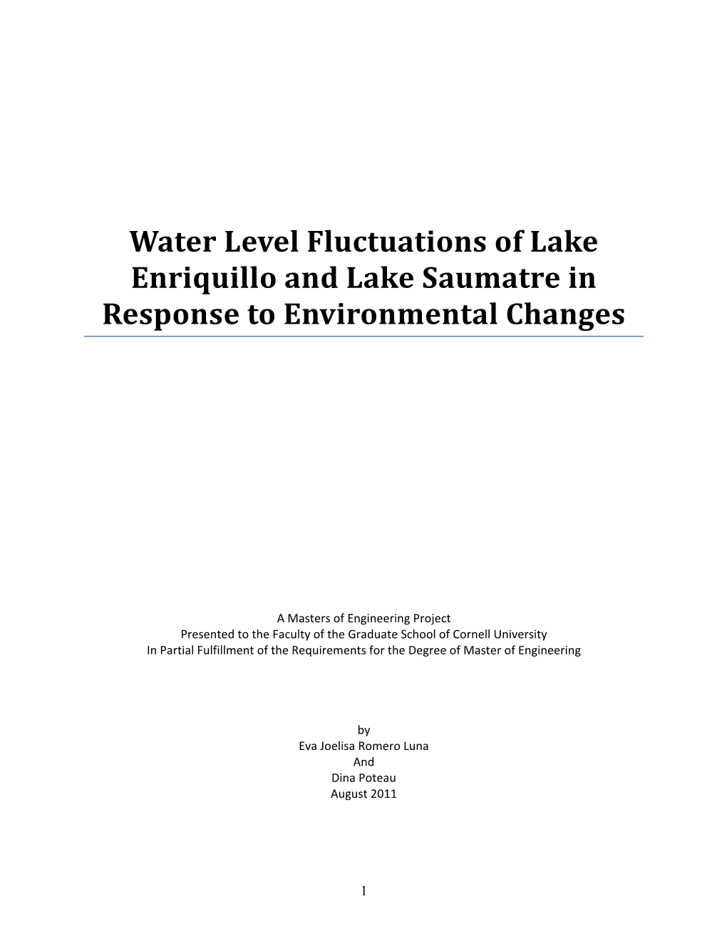 Water Level Fluctuations of Lake Enriquillo and Lake Saumatre in Response to Environmental Changes
