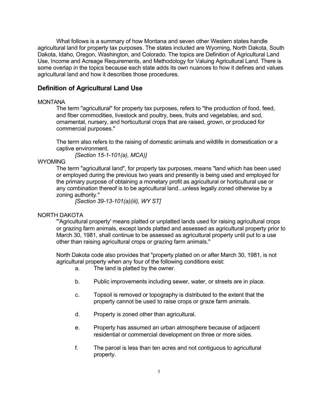 Agricultural Land Tax in Montana