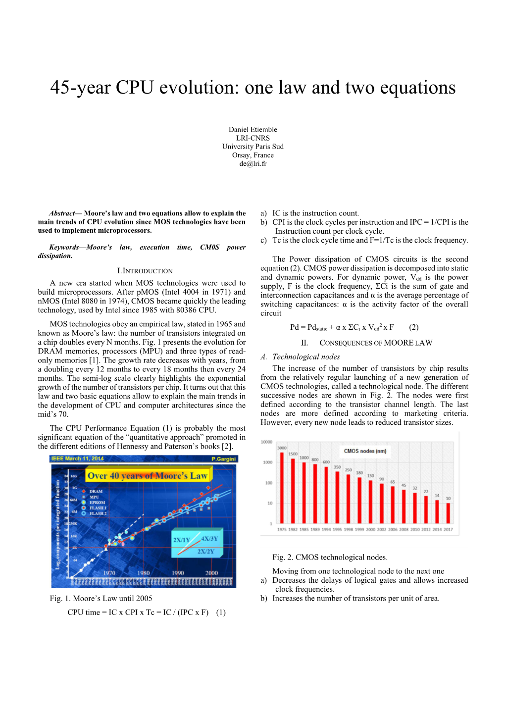 45-Year CPU Evolution: One Law and Two Equations