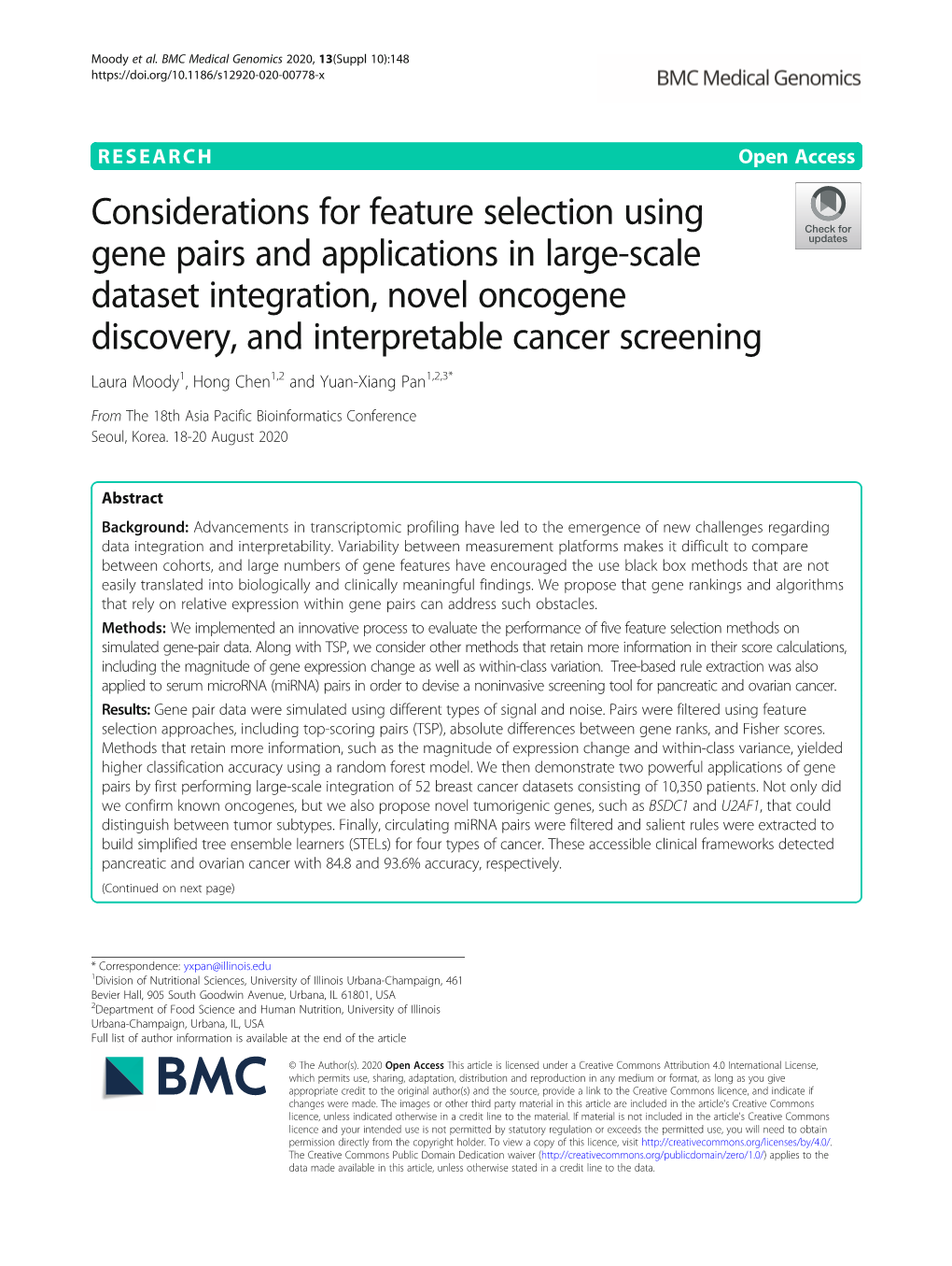 Considerations for Feature Selection Using Gene Pairs and Applications