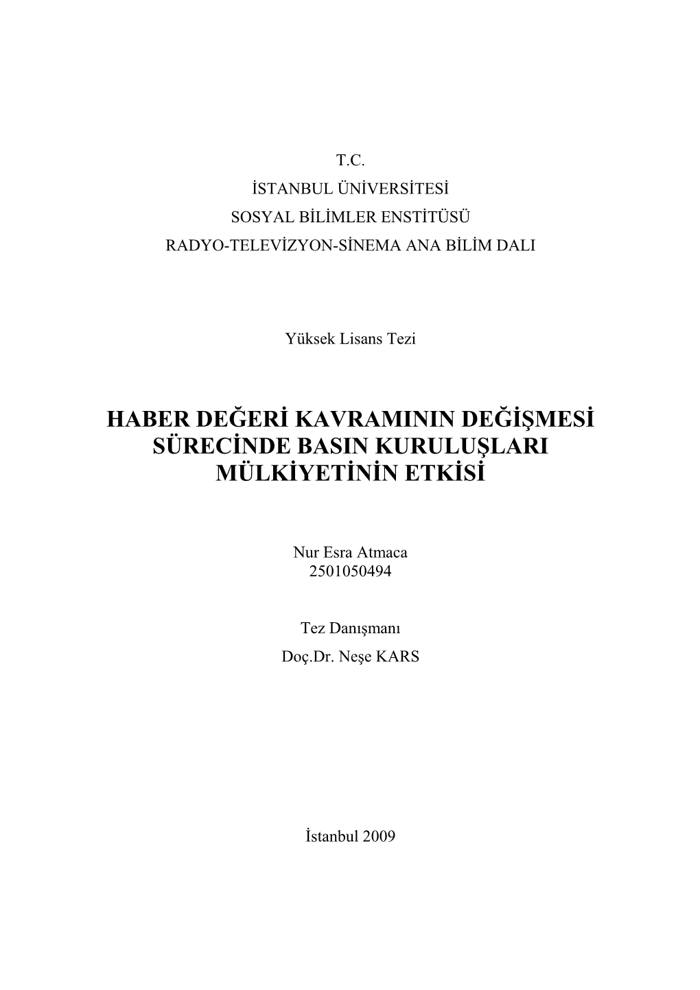 Haber Değeri Kavraminin Değişmesi Sürecinde Basin