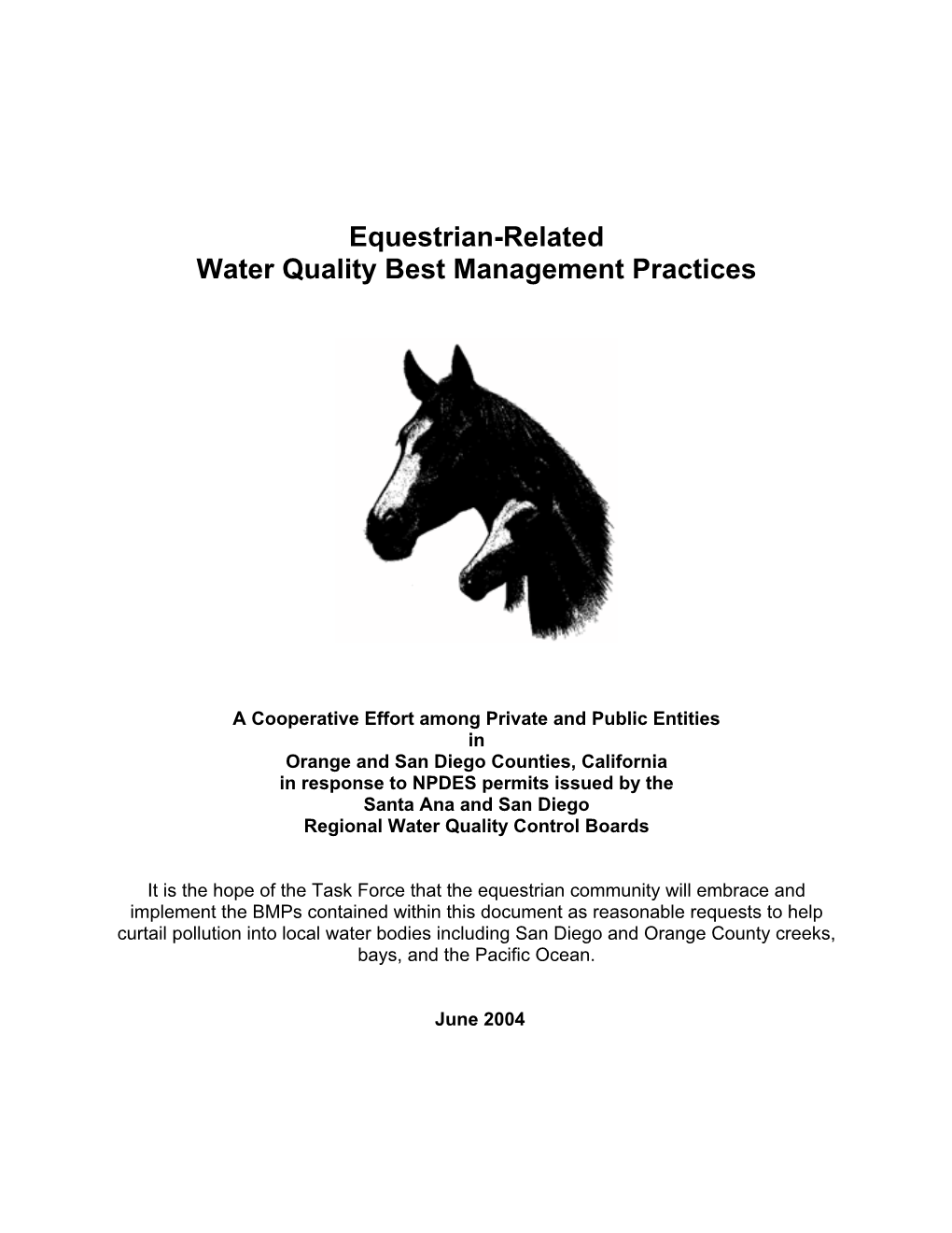Equestrian-Related Water Quality Best Management Practices