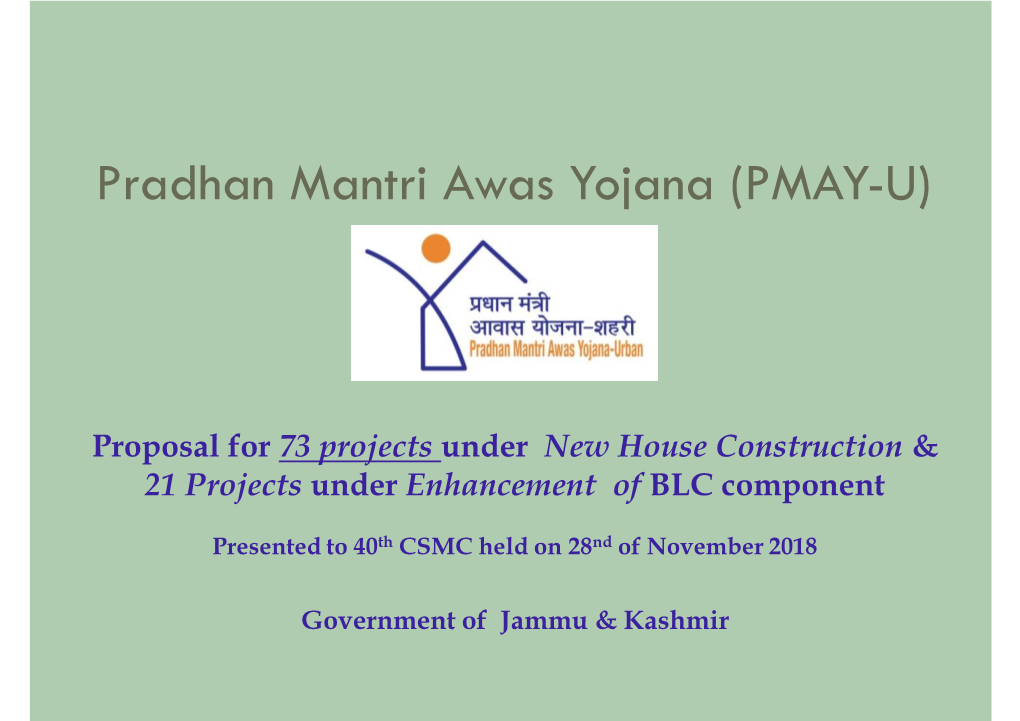 Pradhan Mantri Awas Yojana (PMAY-U)