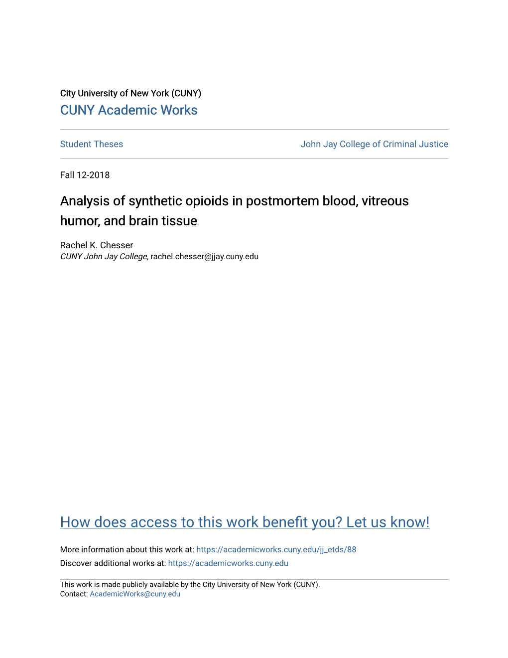 Analysis of Synthetic Opioids in Postmortem Blood, Vitreous Humor, and Brain Tissue