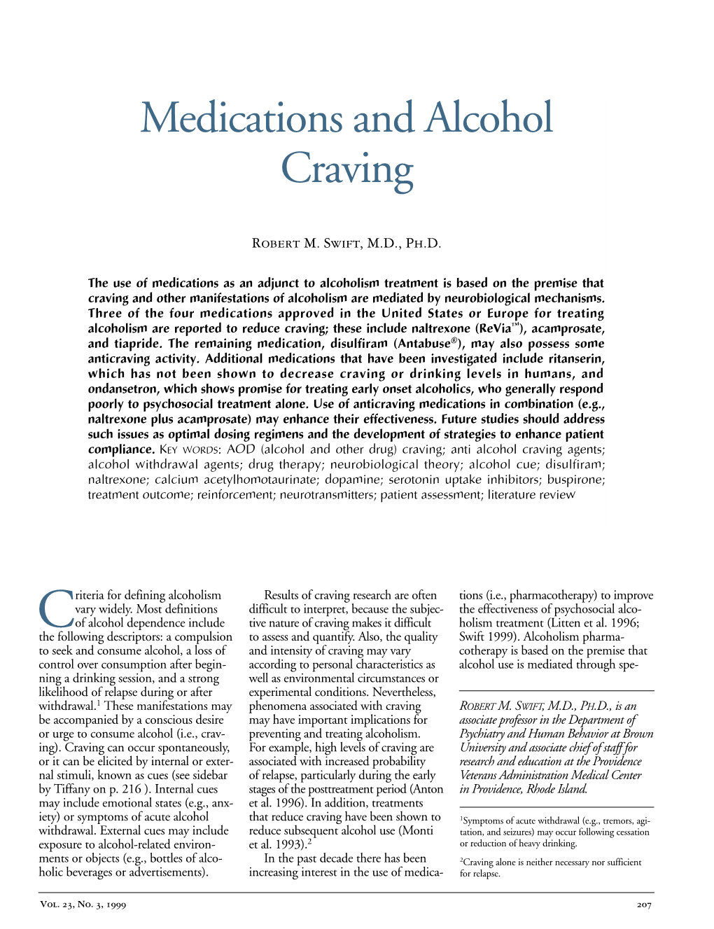 Medications and Alcohol Craving