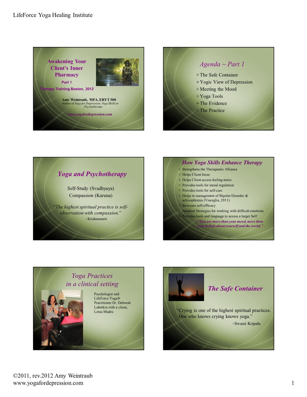 Part 1 Yoga and Psychotherapy Yoga Practices in A