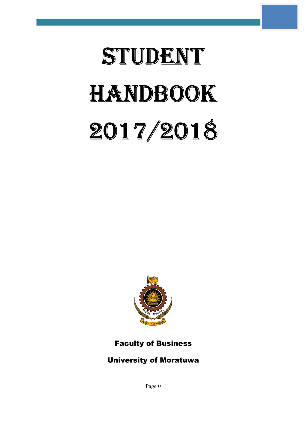 Student Handbook 2017/2018