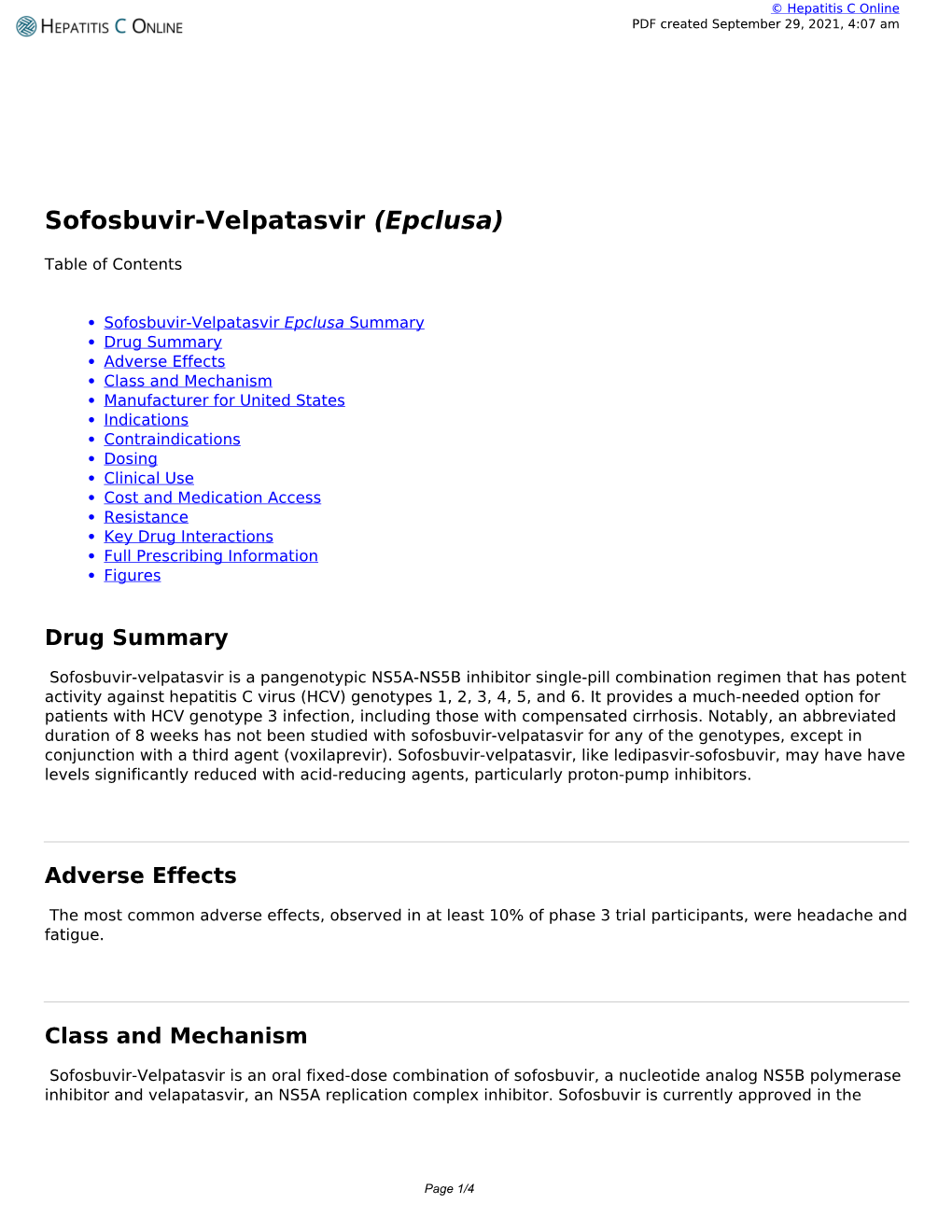 Sofosbuvir-Velpatasvir (Epclusa)