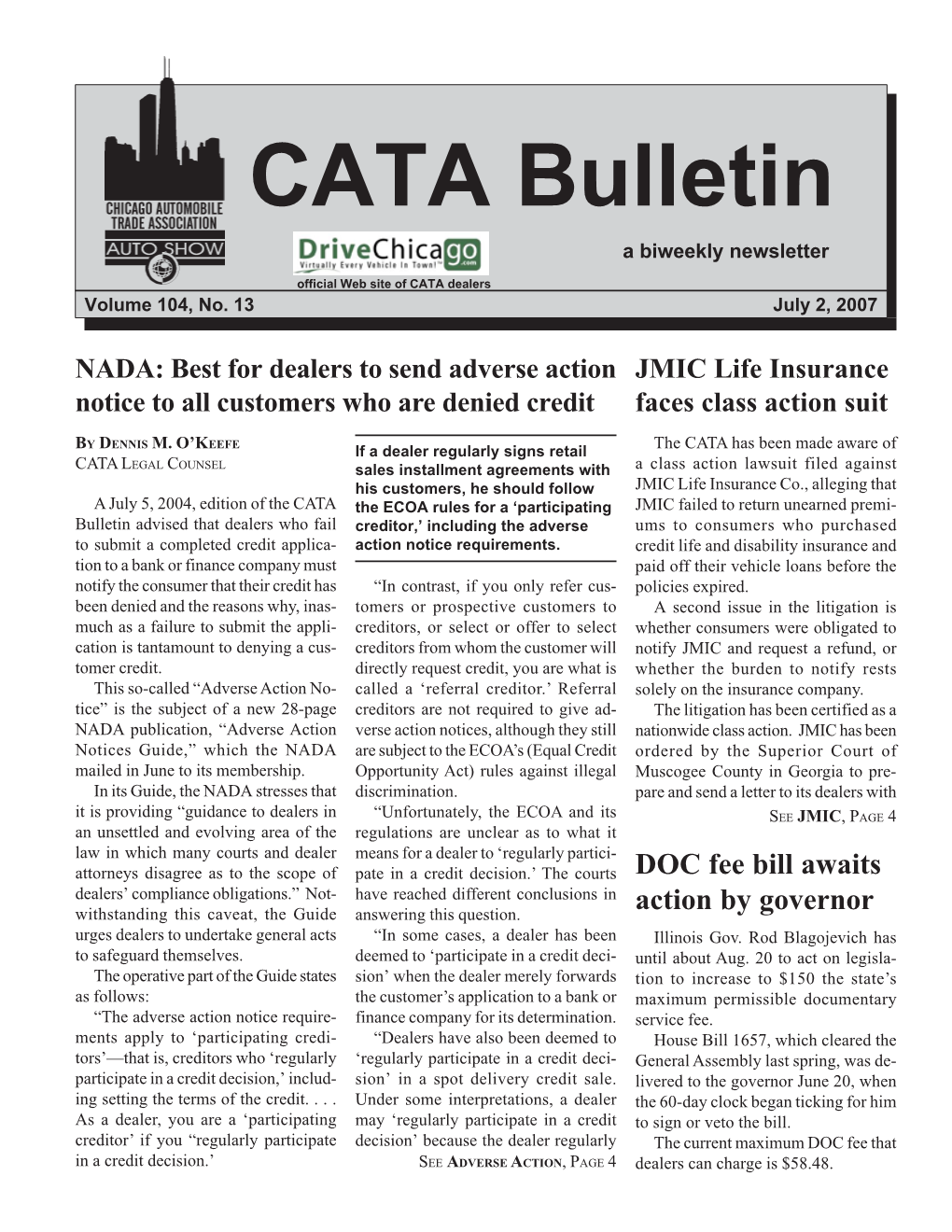 CATA Bulletin a Biweekly Newsletter