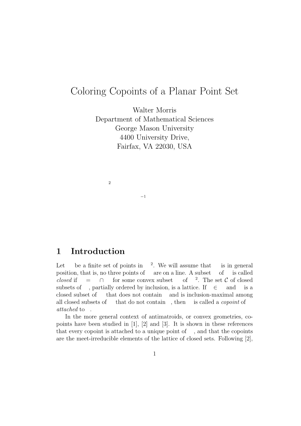 Coloring Copoints of a Planar Point Set