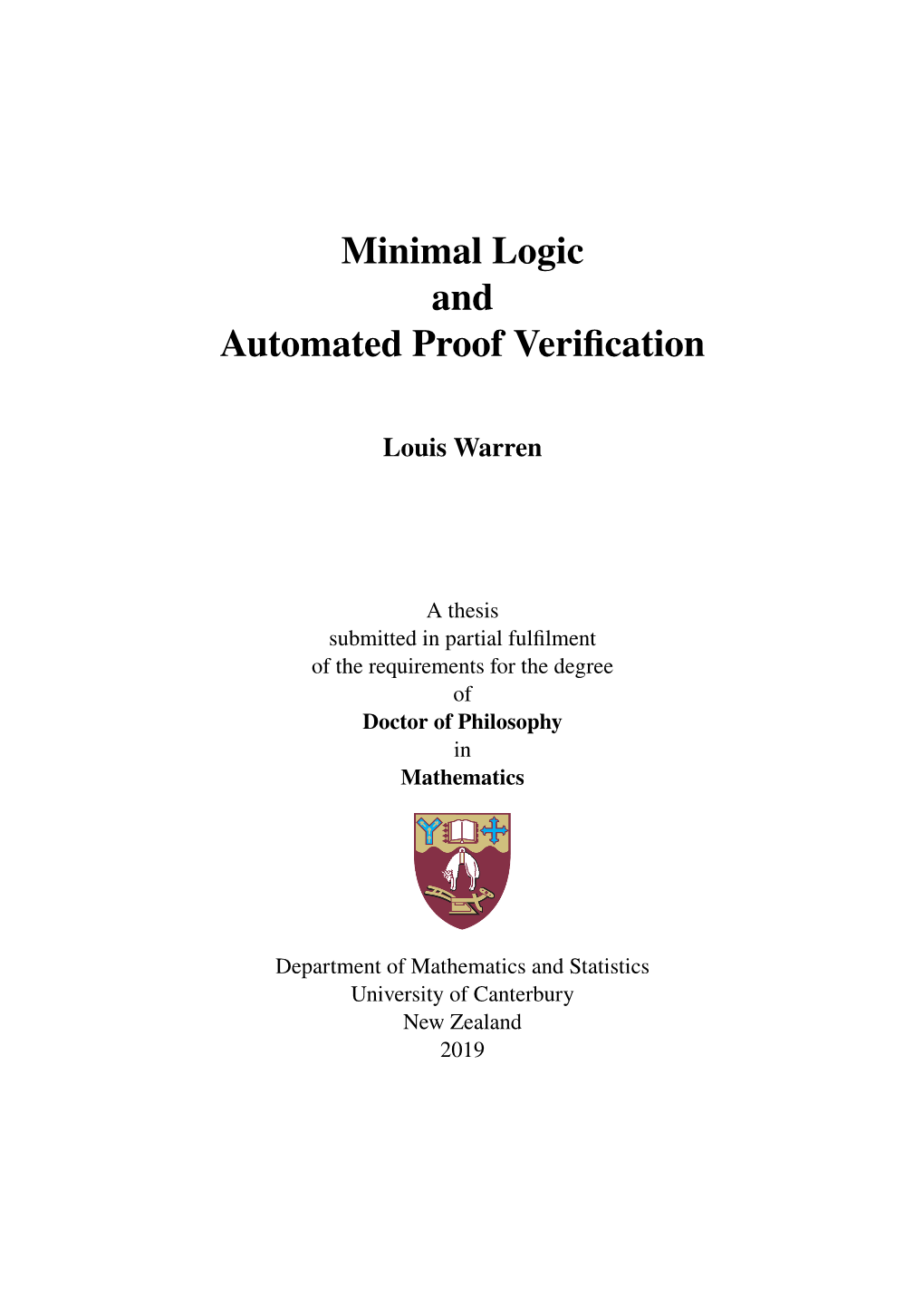 Minimal Logic and Automated Proof Verification