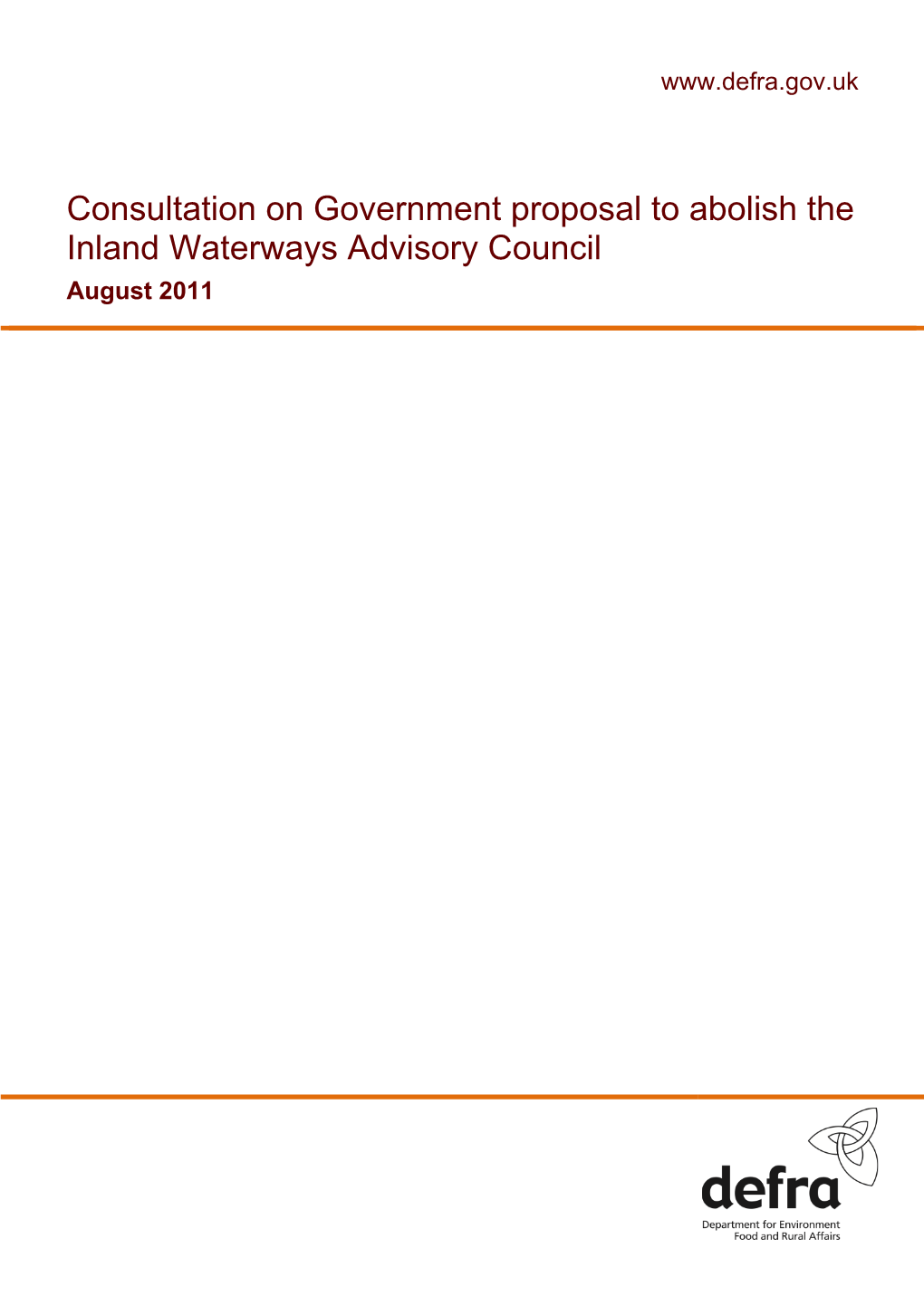 Consultation on the Abolition of the Inland Waterways
