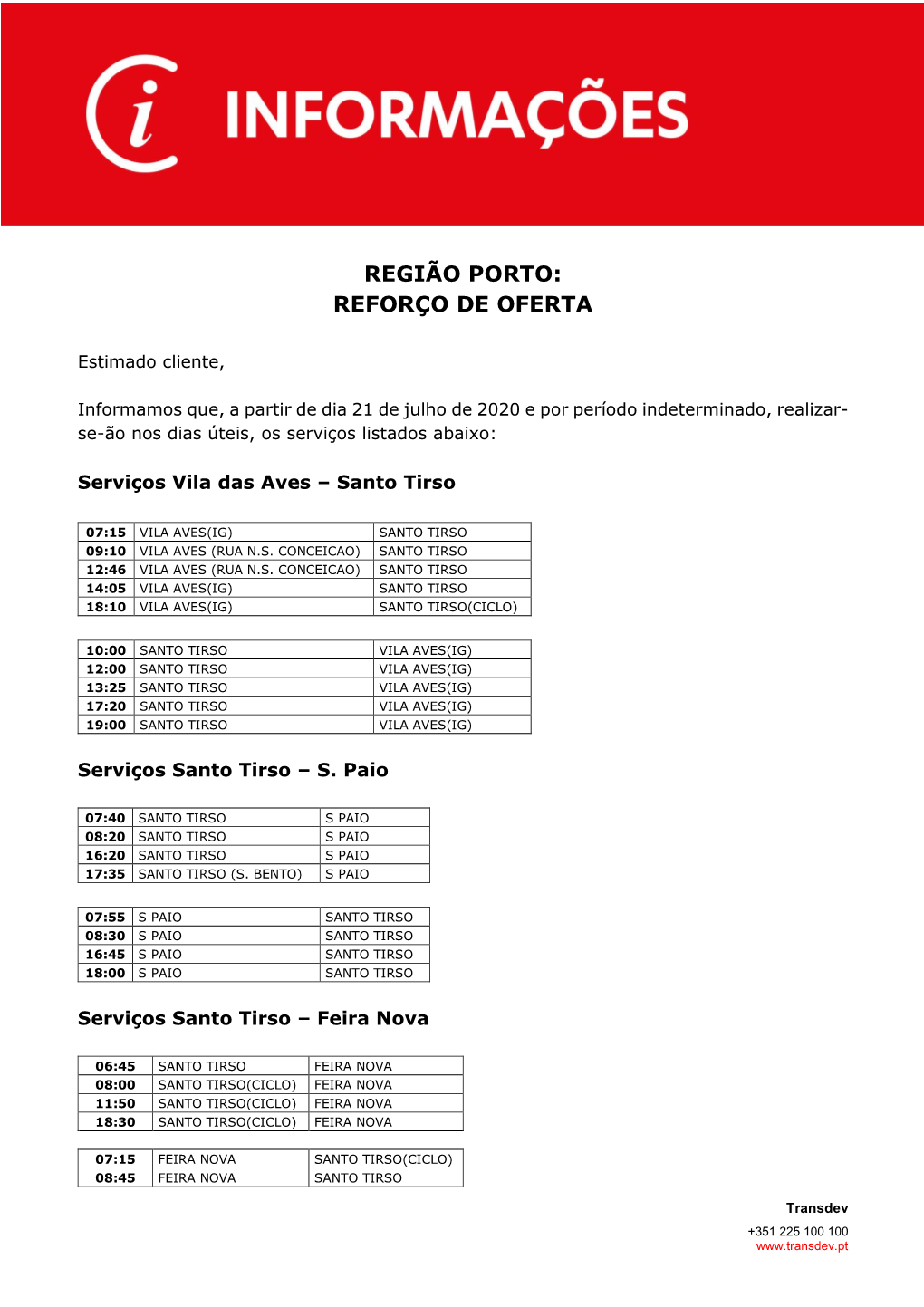 Região Porto: Reforço De Oferta