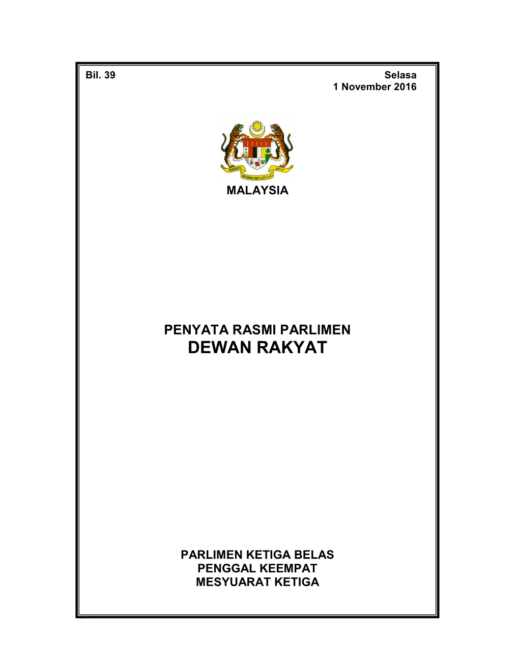 Penyata Rasmi Parlimen Dewan Rakyat